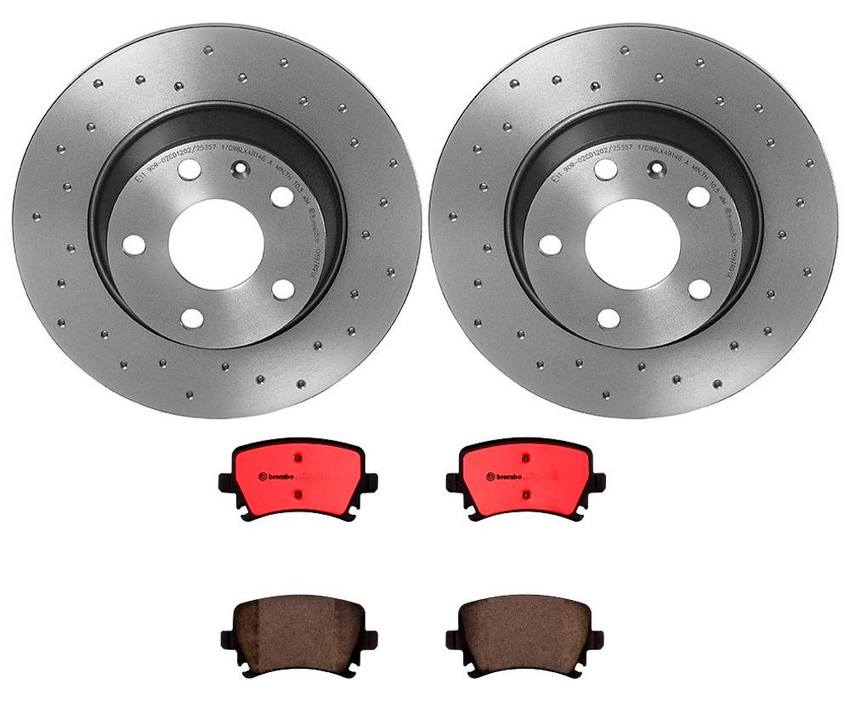 Audi Brembo Brake Kit - Pads and Rotors Rear (286mm) (Xtra) (Ceramic) 8J0615601 - Brembo 2439784KIT